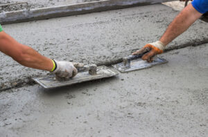 A concrete floor being repaired in a house in Pasadena, TX
